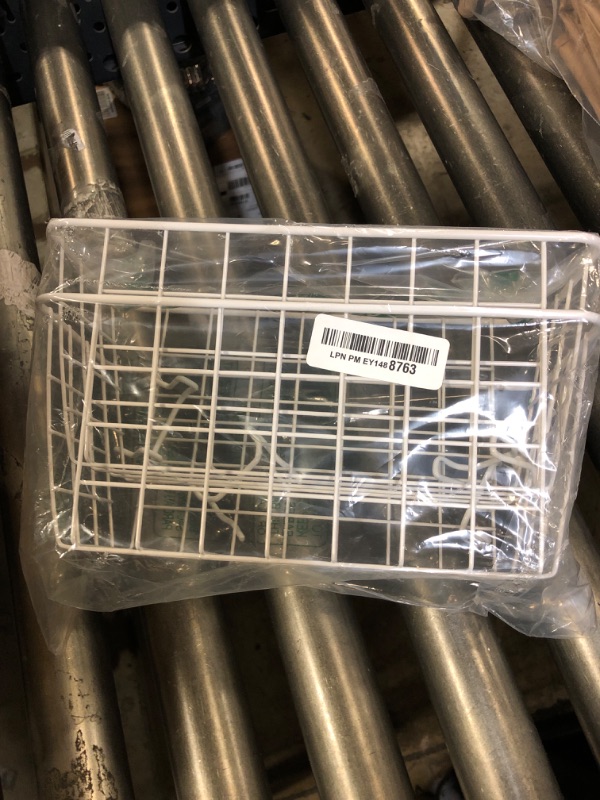 Photo 1 of two hangable white metal racks