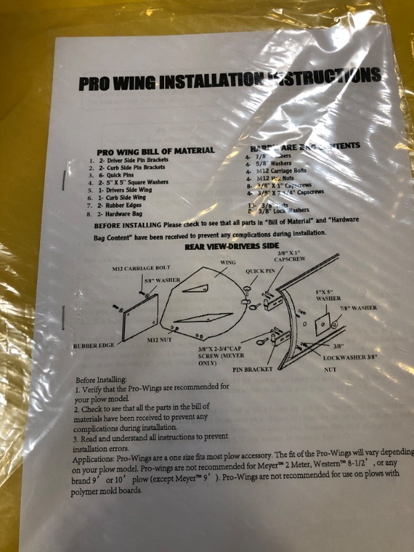 Photo 1 of SEASAIL PW22 Yellow Snow Plow Pro-Wing Blade Extenders Extensions Suitable for Meyer Western Boss Snowplow Blade Extenders(Universal) Set of 2