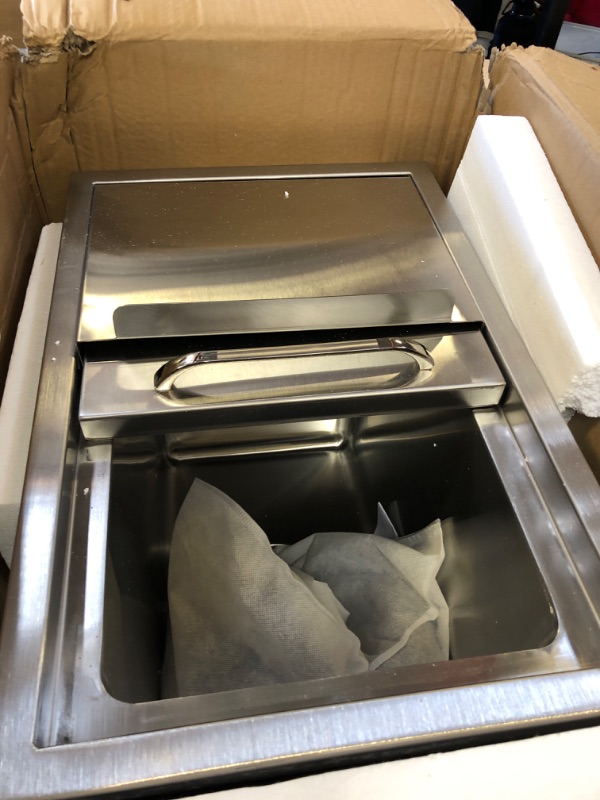 Photo 1 of VEVOR Drop in Ice Chest, 24"L x 18"W x 13"H Stainless Steel Ice Cooler, Commercial Ice Bin with Sliding Cover, 40.9 qt Outdoor Kitchen Ice Bar, Drain-pipe and Drain Plug Included, for Cold Wine Beer

