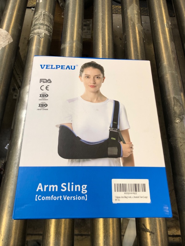 Photo 1 of Velpeau Arm Sling Shoulder Immobilizer for Women and Men, fit Left or Right Arm - Rotator Cuff Support Brace - Medical Sling for Shoulder, Clavicle, Elbow Injury (Comfort type, Large: Bust 33.5?-41?)