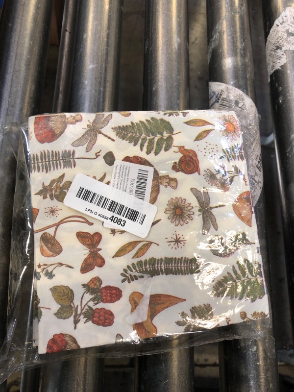 Photo 1 of AnyDesign 80Pcs Vintage Mushroom Paper Napkins Disposable Mushroom Plants Luncheon Napkins Retro Style Dessert Dinner Hand Napkin for Autumn Birthday Wedding Party Supplies, 6.5 x 6.5 Inch