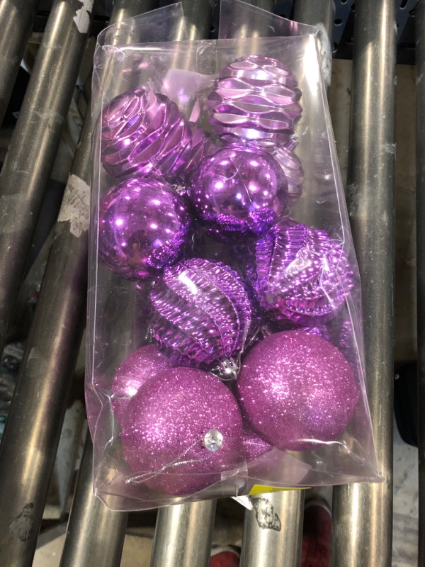 Photo 1 of XmasExp 16ct Christmas Balls Ornaments - Shatterproof Large Hanging Ball Decorative Xmas Balls for Halloween Decorations Holiday Wedding Party Xmas Tree Decoration(3.15"/80mm, Light Purple)