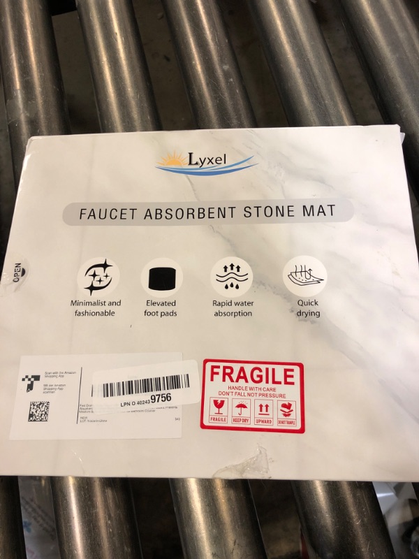 Photo 1 of Fast Drying Stone Faucet Mat for Kitchen Sink with Raised Feet, Water Absorbent Diatomite Stone Sink Tray, Faucet Sink Splash Guard, Prevents Moisture Buildup, Durable Protector for Bathroom Counter