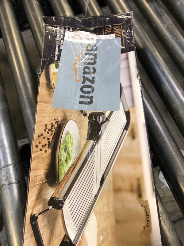 Photo 1 of NIOSAVM commercial Mandoline Slicer,Stainless Steel Vegetable Slicer,non-slip mandoline slicer for kitchen,Keto,Potato,cucumber,4 Blades & Cut-Resistant Gloves(Includes Brush & Cloth).