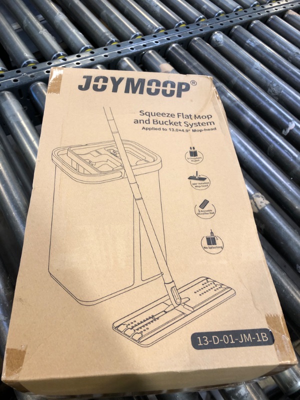 Photo 1 of JOYMOOP Easy Clean and Self-Squeezing Microfiber Flat Mop and Bucket System, Mops for Floor Cleaning and Wall Cleaner, Hardwood, Tile, Laminate, Vinyl Floors, Smooth Walls, and Glass Windows