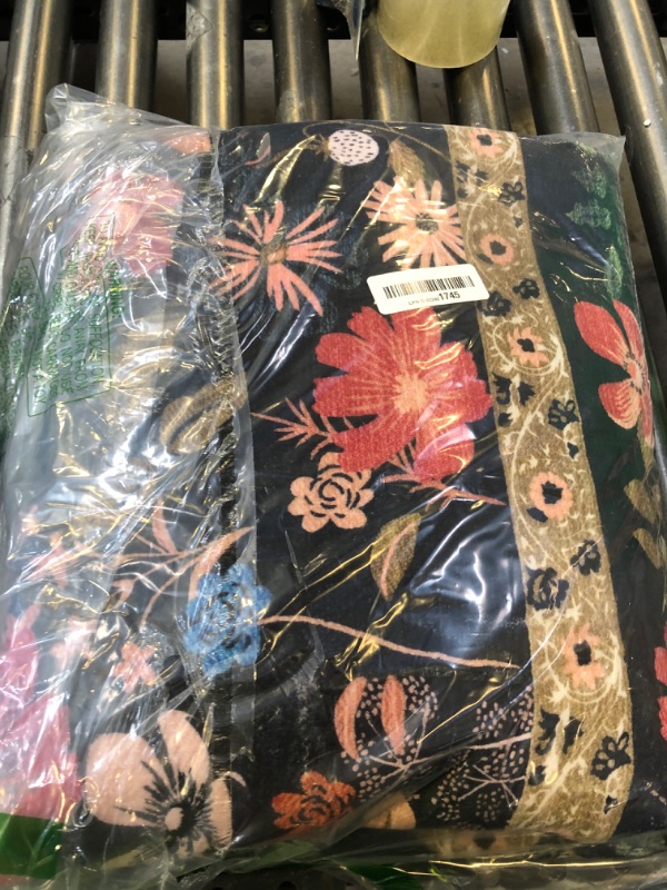 Photo 1 of Deerly Living Room Rug 5x7 Rug Washable Vintage Boho Area Rug Non Slip Black Floral Soft Low Pile Thin Large Bedroom Floor Mat Indoor for Dining Room Playroom Nursery Farmhouse, Black/Multi