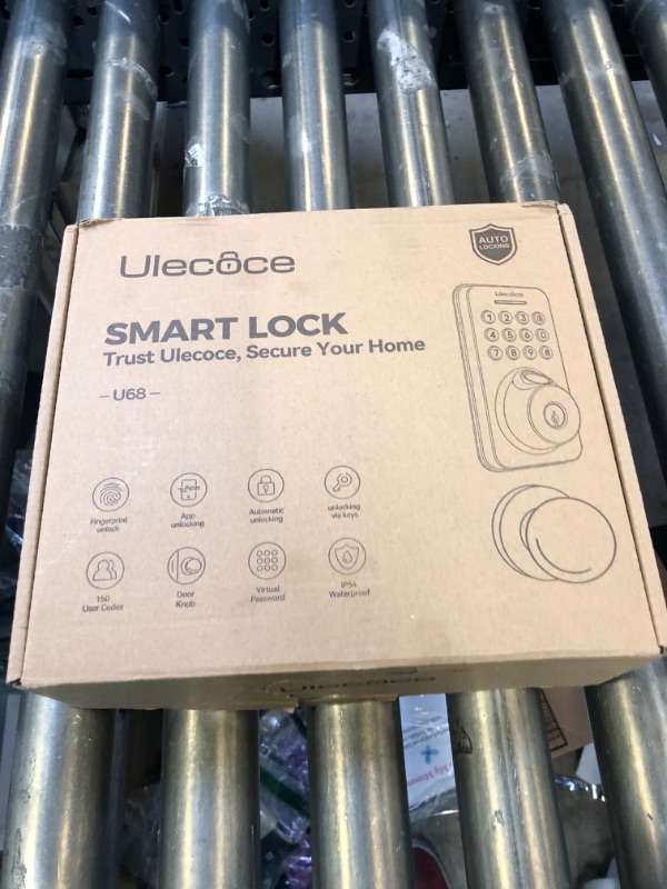 Photo 1 of Ulecoce Fingerprint Keypad Deadbolt with Handle Set, Keyless Entry Door Lock, Door Locks for Front Door Lock Set, App Control, Auto Locking, Easy to Install, Matte Black