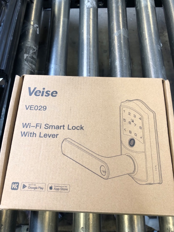 Photo 1 of Veise VE029 WiFi Smart Lever Lock, Fingerprint Keyless Entry Door Lock with Handle, Built-in WiFi, Remote App Control, Electronic Digital Knob for Front Door and Bedroom, IP65 Waterproof, Matte Black