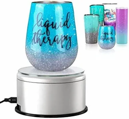 Photo 1 of Hoteam Turner Cup Rotating Display Stand for Epoxy Glitter Tumbler Display Turner 360 Degree Tumbler Spinner Automatic Spinning Rotating Platform Mute Photography Turntable