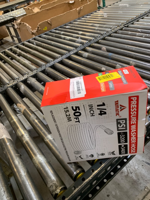Photo 1 of YAMATIC Pressure Washer Hose 50FT 1/4" ID, Standard (2) M22 Brass Fittings, 3200 PSI Kink-Resistant Replacement for Ryobi, Troy Bilt, Greenworks, CRAFTSMAN M22 Threads Power Washers