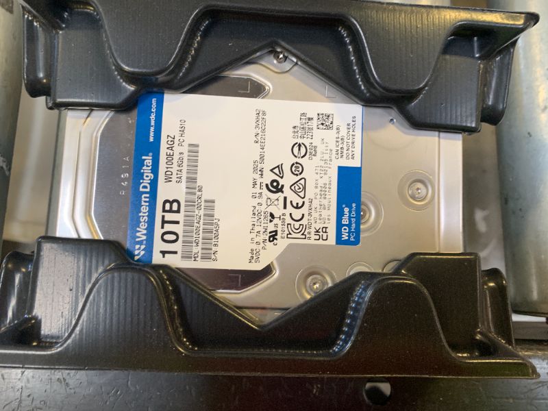 Photo 1 of Western Digital 10TB WD Blue Internal Hard Drive HDD - 7200 RPM, SATA 6 Gb/s, 512 MB Cache, 3.5" - WD100EAGZ
