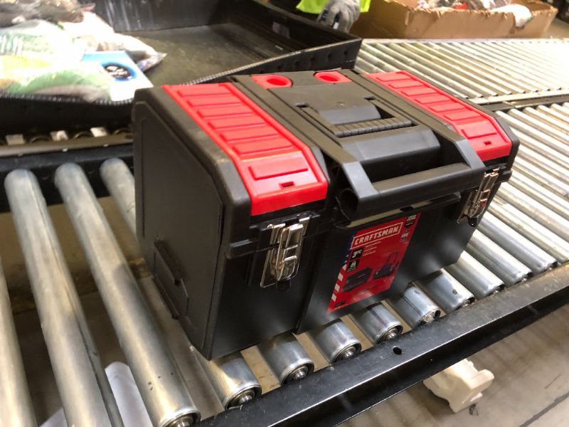 Photo 1 of CRAFTSMAN 19-in. 3-in-1 Rolling Tool Box with Wheels, Red, Plastic, Lockable (CMST18614)