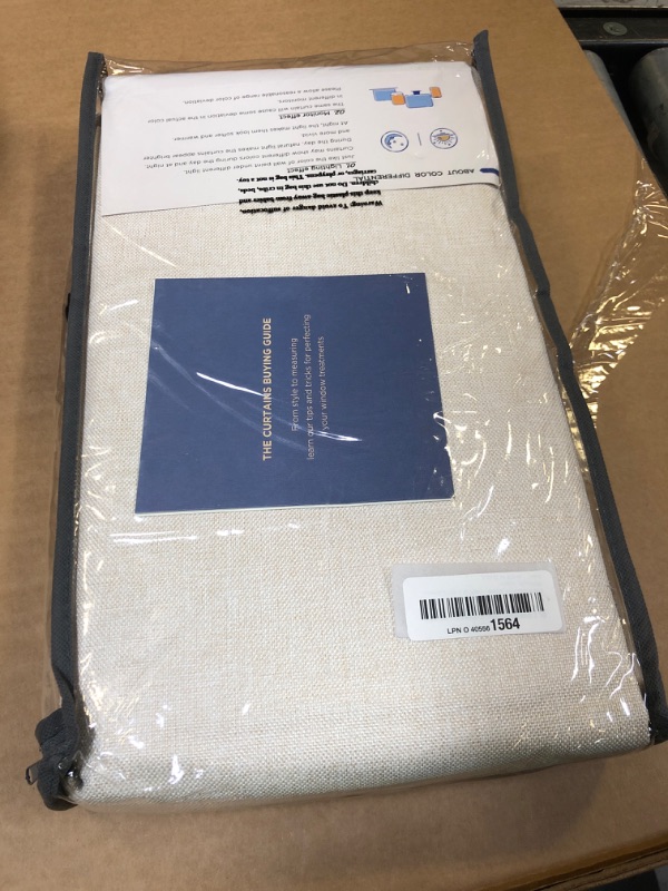 Photo 1 of 100% Blackout Shield Linen Blackout Curtains for Bedroom 96 Inches Long, Back Tab/Rod Pocket Living Room Drapes, Thermal Insulated Blackout Curtains 2 Panels Set, 50" W x 96" L,Cream