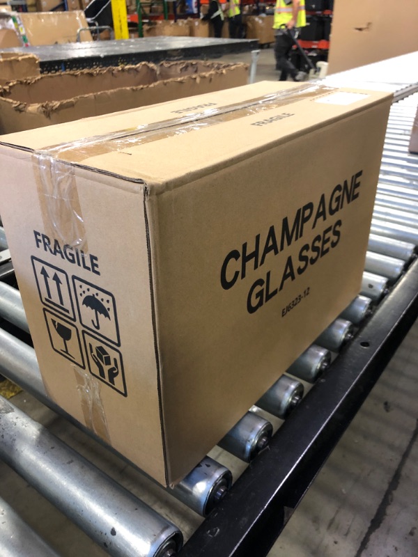 Photo 1 of Champagne Glasses Set of 12, Elegant Champagne Flutes, Modern Sparkling Wine Glasses for Home Bar, Wedding, Anniversary, 7.5 oz, Clear