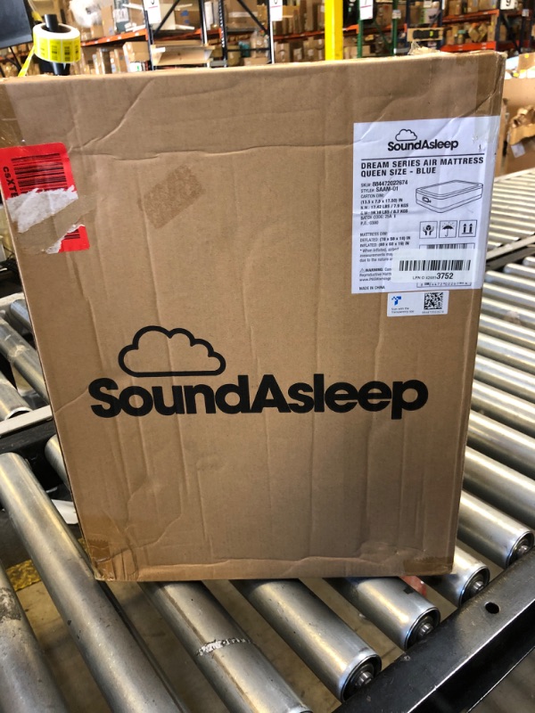 Photo 1 of SoundAsleep Products Dream Series Luxury Air Mattress, ComfortCoil Technology, Built-in High Capacity Pump for Home, Camping- Double Height, Adjustable, Inflatable Blow Up, Portable (Queen Size)
