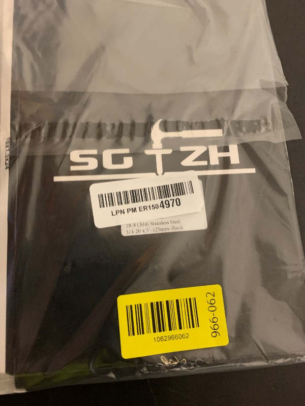 Photo 1 of 1/4-20 x 5 Inch Hex Head Screw Bolt, 20Pcs 18-8 (304) Stainless Steel, Fully Threaded,Black Oxide by SG TZH