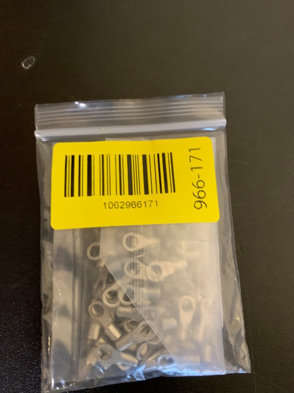 Photo 1 of haisstronica 100pcs #8 Ring Terminals,AWG 16-14 Brazed Seam Non-Insulated Copper Wire Connectors