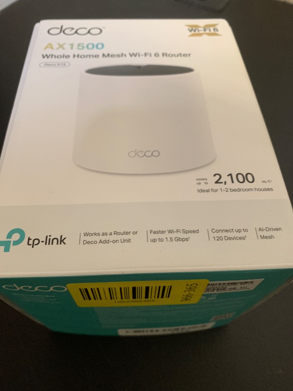 Photo 1 of TP-Link Deco X15 Dual-Band AX1500 WiFi 6 Mesh Wi-Fi System | Replaces Routers and Extenders | Covers up to 2,100 sq.ft. | 2 Gigabit Ports per Unit, Supports Ethernet Backhaul, 1-Pack