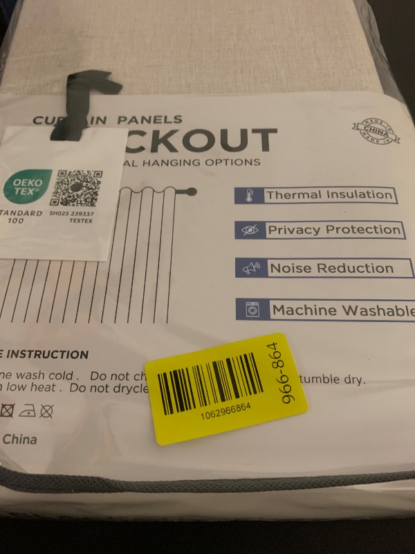 Photo 1 of 100% Blackout Shield Linen Blackout Curtains for Bedroom 96 Inches Long, Back Tab/Rod Pocket Living Room Drapes, Thermal Insulated Blackout Curtains 2 Panels Set, 50" W x 96" L,Cream