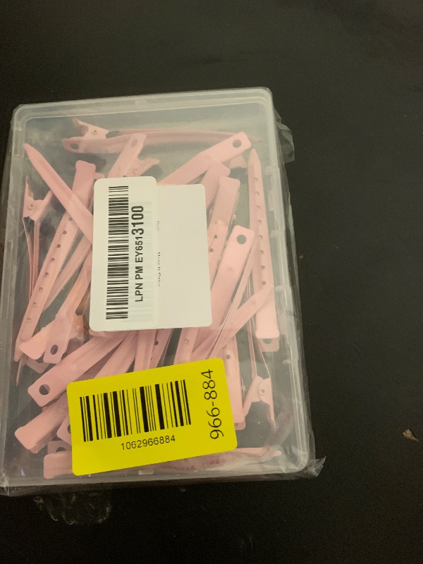 Photo 1 of MtnLaur 24Pcs Duck Billed Hair Clips for Styling Sectioning, Metal Hair Clips for Women Long Hair, Metal Alligator Curl Clips for Hair Roller Salon (Pink)