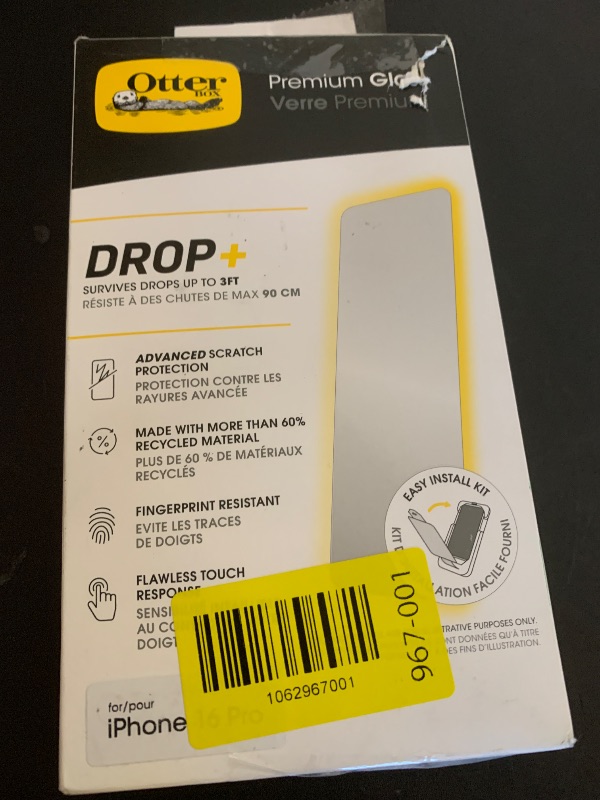 Photo 1 of OtterBox iPhone 16 Pro Premium Glass Screen Protector