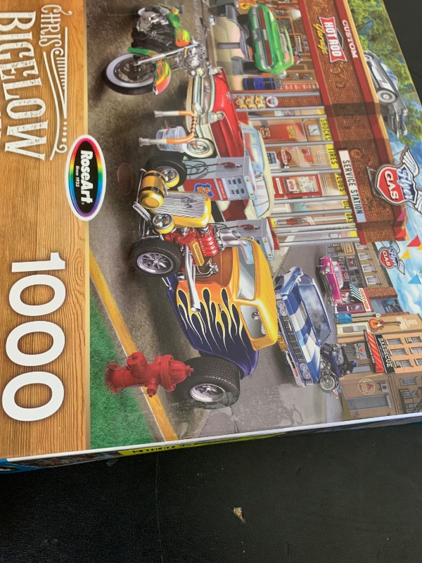 Photo 1 of RoseArt - Chris Bigelow - Hot Rod Garage - 1000 Piece Jigsaw Puzzle for Adults