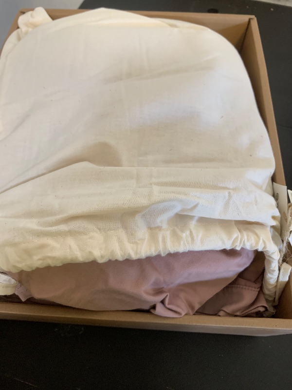 Photo 1 of Double Stitch Cotton Tencel Duvet Cover - King Size Comforter Cover, Luxury & Soft Eucalyptus Lyocell Bedding Set for Hot Sleepers, Cooling & Breathable, Button Closure, Dusty Mauve, 106"x90"