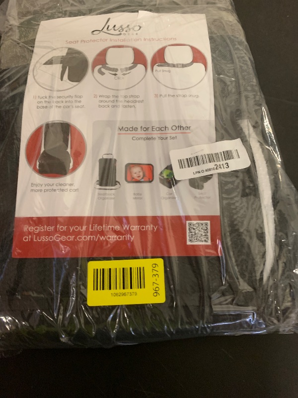 Photo 1 of Lusso Gear Car Seat Cover & Protector - 2-Pack, Black, Universal Fit - Waterproof Non-Slip Liners with Thick Padding & Dual Mesh Pockets - Protects Baby & Toddler Car Seats