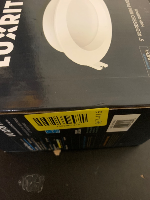 Photo 1 of LUXRITE 5 Inch LED Recessed Ceiling Light with Junction Box, 18W, 5CCT Selectable 2700K/3000K/3500K/4000K/5000K, 1600LM High Brightness, Dimmable Canless Downlight, Wet Rated, IC Rated, ETL Listed