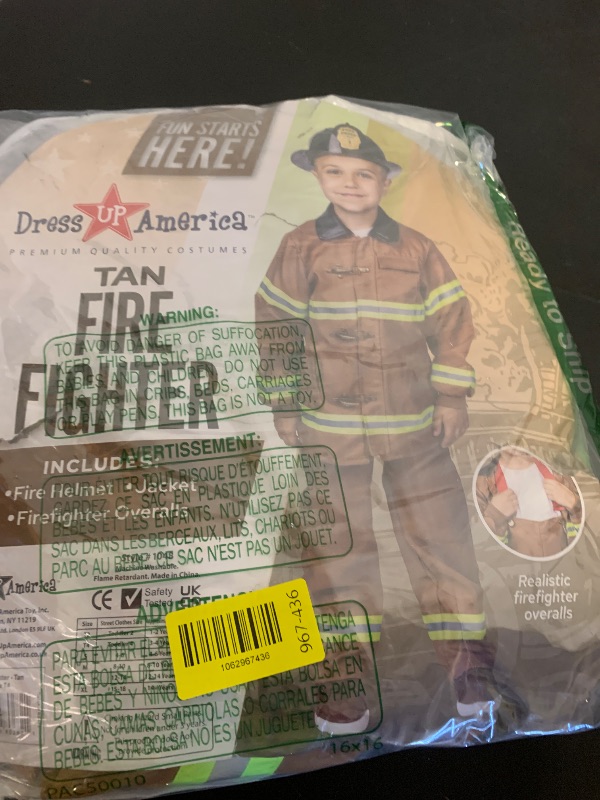 Photo 1 of Dress Up America Fireman Costume for Kids - Role Play Firefighter Costume