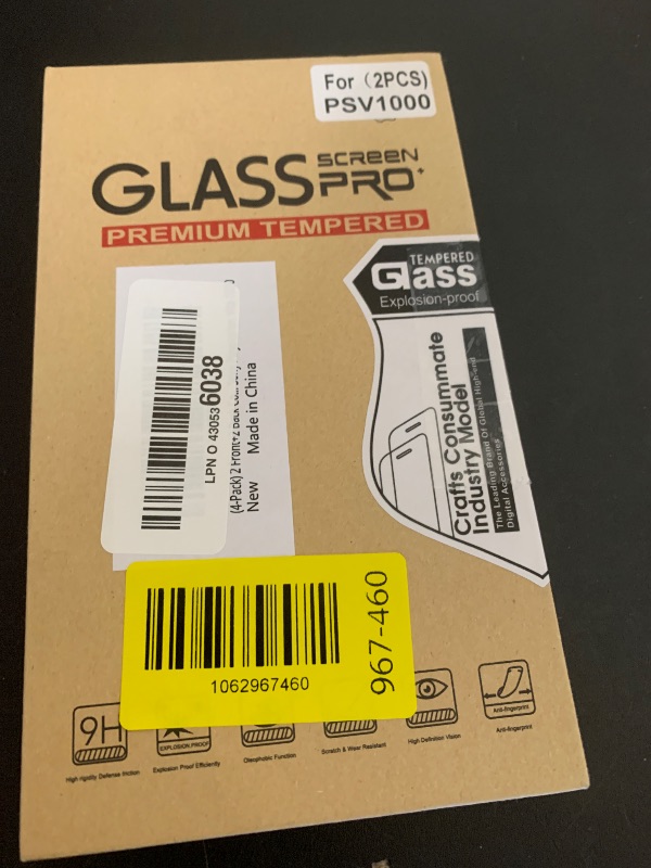 Photo 1 of Xahpower PS Vita 1000 Screen Protector, 9H Tempered Glass Front Screen Protector and HD Clear PET Back Screen Protective Film for Sony PlayStation Vita 1000