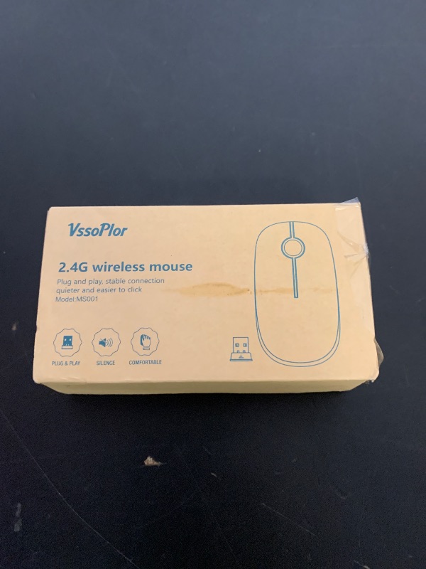 Photo 1 of Vssoplor Wireless Mouse, 2.4G Slim Portable Computer Laptop Mouse with Nano Receiver Quiet Silent Optical Mice for Notebook, PC, Laptop, Computer-Black and Gold