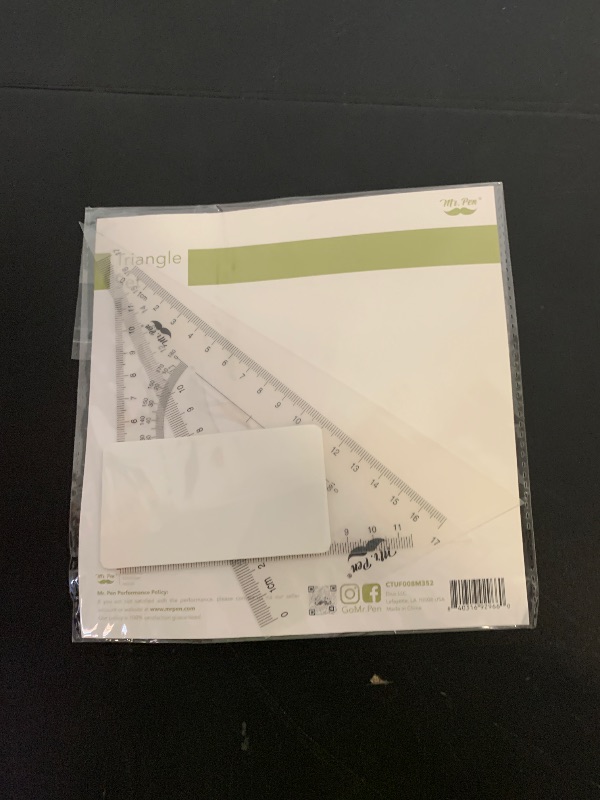 Photo 1 of Mr. Pen- Triangle Ruler, 2 Pack, 17&11, 30/60 & 45/90, Right Triangle Ruler for Drawing, 30/60 Degree Triangle Plastic, 30 60 90 Triangle, Drawing Triangle Angle