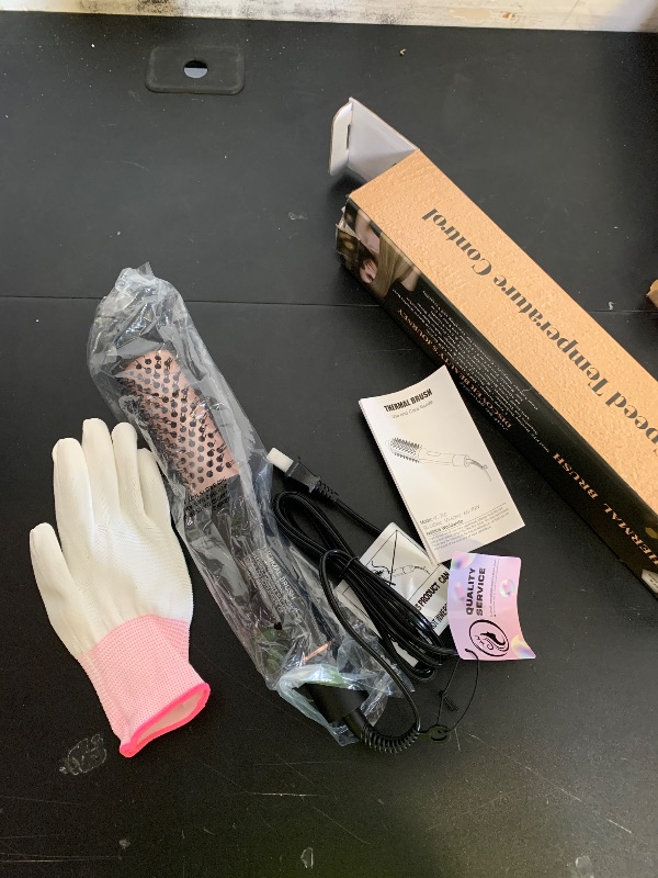 Photo 1 of CINOSTAR Heated Round Brush for Blowout Look Volumizer, 1.5 inch Styler Tool, 6 Temps Ionic Thermal Brush, Fast Heating, Dual Voltage for Travel, Pink