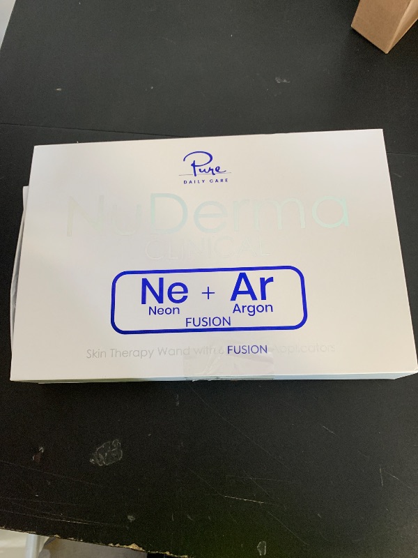 Photo 1 of Pure Daily Care NuDerma Clinical Portable Skin Therapy Wand, Machine with 6 Fusion Neon + Argon Wands – Anti Aging - Clarifying - Skin Tightening & Radiance - Wrinkle Reducing