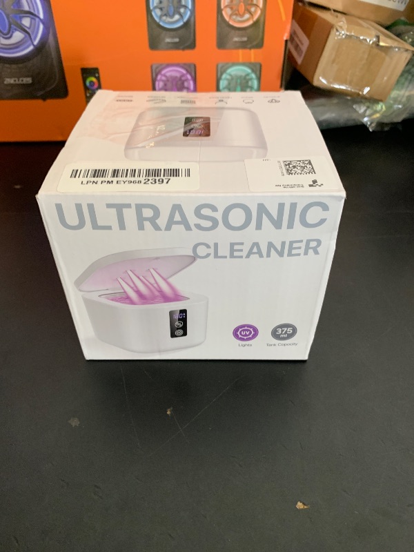 Photo 1 of Ultrasonic Retainer Cleaner,375 ML Ultrasonic Cleaner,48kHz Retainer Cleaner Machine with 3 Modes Digital Timer for Denture Cleaner, Aligner,Braces,Toothbrush Heads,Jewelry White