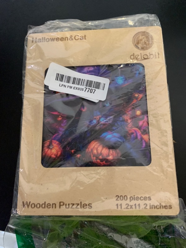Photo 1 of Wooden Puzzles Adults, Halloween Pumpkin Wooden Puzzles 200 Pieces, Unique Animal Shaped Wood Challenging Jigsaw Puzzles Gifts for Adults, 11.4x10.6in