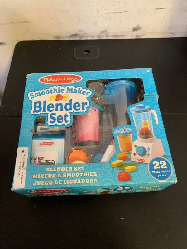 Photo 1 of Melissa & Doug Smoothie Maker, Working Pretend Play Blender Set with Toy Food & Play Kitchen Accessories, Preschool Learning Toys for Girls & Boys 3+