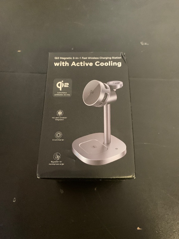 Photo 1 of ?Rapidly Cools?? 3 in 1 Charging Station for Apple - Qi2 15W for Phone Wireless Charging Station with Active Cooling, Mag-Safe Charger Stand for Phone 17 16 15 - for Apple Watch - for Airpods Series