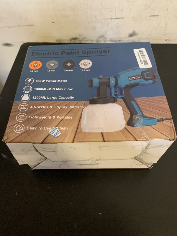 Photo 1 of LIFOVE Paint Sprayer - 700W HVLP High Power Electric Spray Paint Gun with Adjustable Spray Width, 4 Nozzles & 3 Patterns, 40 Fl Oz Container, Easy to Clean, for Furniture, House, Fence, Walls, Etc.