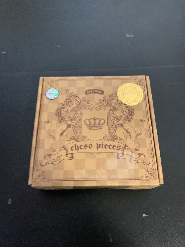 Photo 1 of AMEROUS Wooden Chess Pieces Only, 32 Pieses / 3.05" King/Storage Bag/Gift Package, Standard Tournamen Staunton Wood Chessmen for Chessboard, Replacement of Missing Pieces