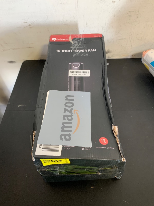 Photo 1 of DR.PREPARE Tower Fan for Bedroom, 25 dB Quiet DC Bladeless Fan with Remote, 8 Speeds, 1-8H Timer, 80° Oscillating Fans for Indoors, 16 Inch Portable Desk Table Fans for Room, Home, Office