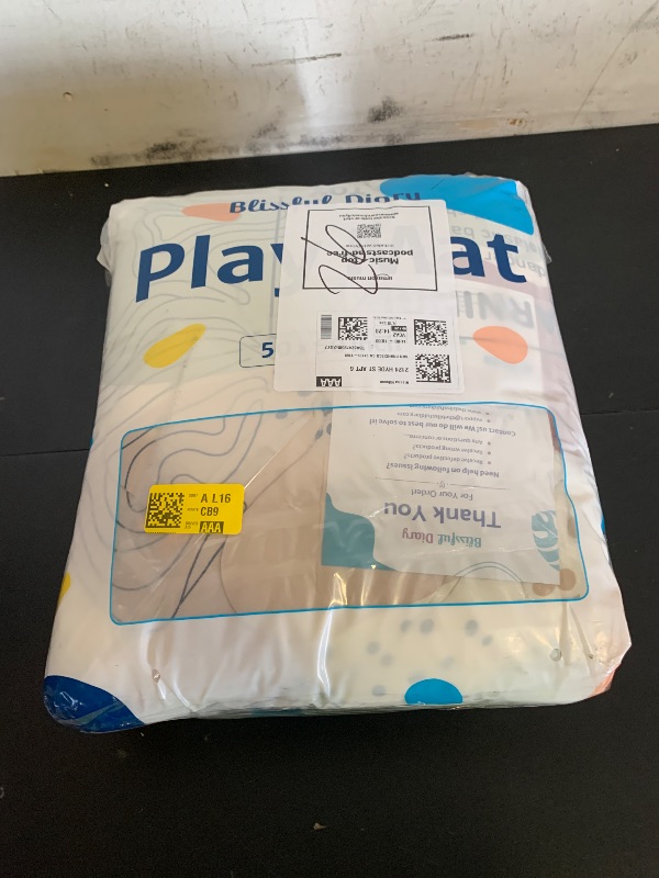 Photo 1 of Blissful Diary Baby Play Mats for Floor, 50x50 Inch Crawling Mat for Playpen, Thick Padding Foam Playmats for Babies and Toddlers, Modern Abstract