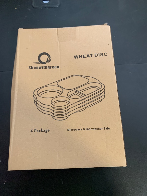 Photo 1 of shopwithgreen Divided Plates for Kids Adults, 12 Inch (4PCS) Plastic Unbreakable Section Plates, Large Lightweight Reusable Compartment Lunch Trays, BPA Free Dishwasher & Microwave Safe