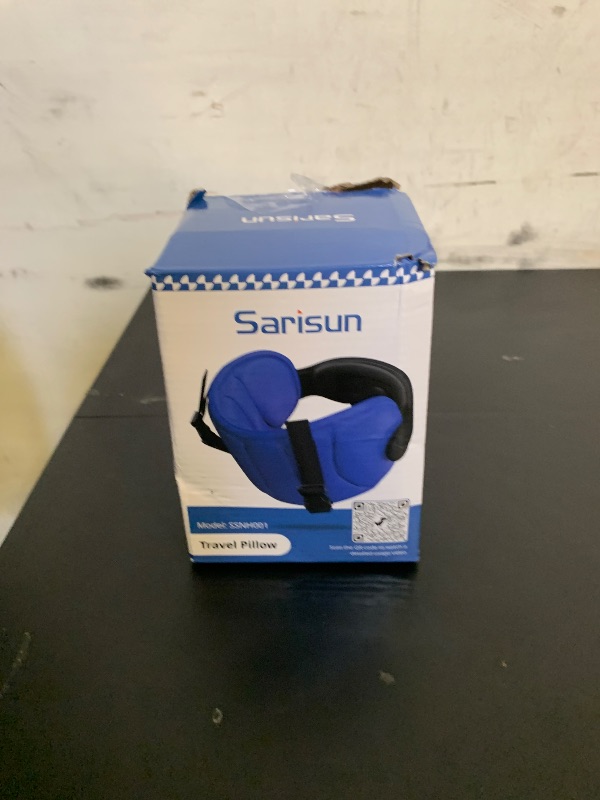 Photo 1 of SARISUN Travel Pillows for Airplanes, Airplane Pillow for Long Flight, Airplane Head Strap with Eye Mask for Sleep, Travel Neck Pillow for Car Road Trip, 360° Support Headrest, Stop Bobblehead, Black