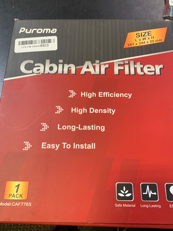 Photo 1 of Puroma Cabin Air Filter with Activated Carbon, Replacement for CF11776, Compatible with Infiniti JX35, QX60 and Altima, Maxima, Murano, Pathfinder