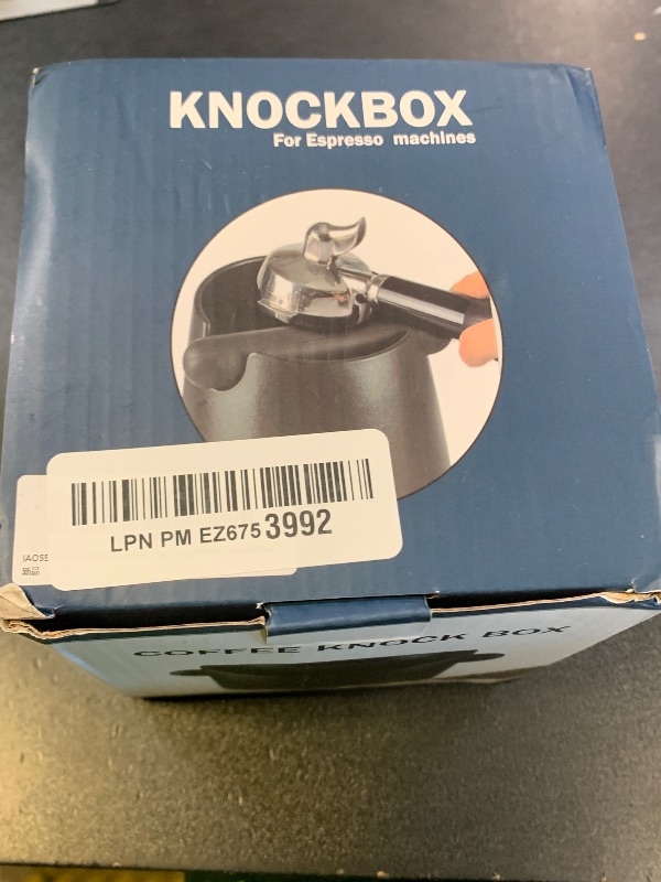 Photo 1 of IAOSEN 5 inch Coffee Knock Box Espresso Knock Box with a longer detachable Knocking Rod Shock-Absorbent Durable Non-Slip Base Espresso Machine Accessories Espresso Dump Bin for Home/Office