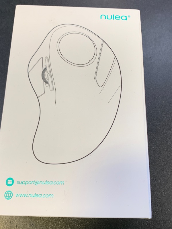 Photo 1 of Nulea Wireless Ergonomic Trackball Mouse, Rechargeable, Bluetooth Rollerball Mouse, 44mm Index Finger Trackball, 5 Adjustable DPI, Compatible with PC, Laptop, Mac