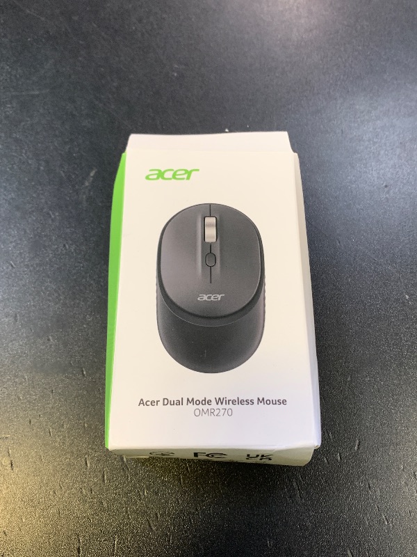 Photo 1 of acer Bluetooth Wireless Mouse for Laptop, Computer Mouse Wireless (BT5.2+2.4GHz), Small to Medium Size, Left & Right Handed Office USB Mice with USBA Receiver, 4 Buttons, Compatible with PC, Desktop