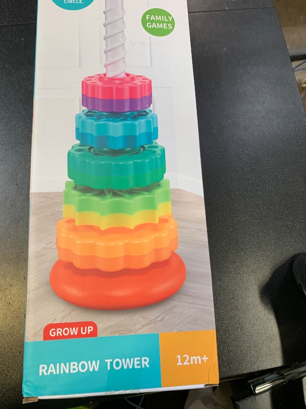 Photo 1 of LUCKFUTURE Spinning Stacking Toys, Educational Toddler Toy Stacking Rings Baby Toys, Montessori Toy for Girls and Boys, Spin Gears Christmas Birthday Gift for 1-3 Year Old